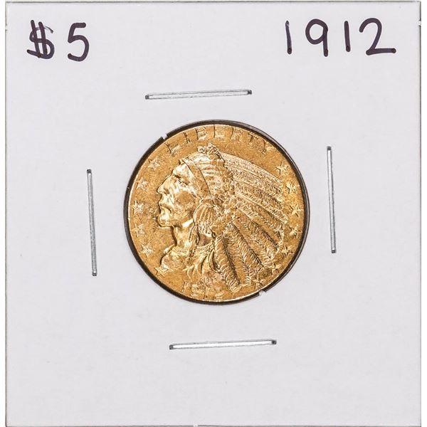 1912 $5 Indian Head Half Eagle Gold Coin