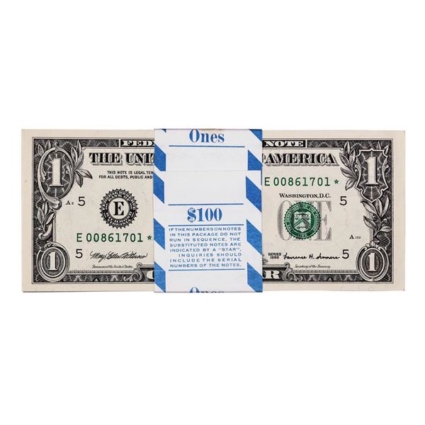 Pack of (100) Consecutive 1999 $1 Federal Reserve STAR Notes Richmond