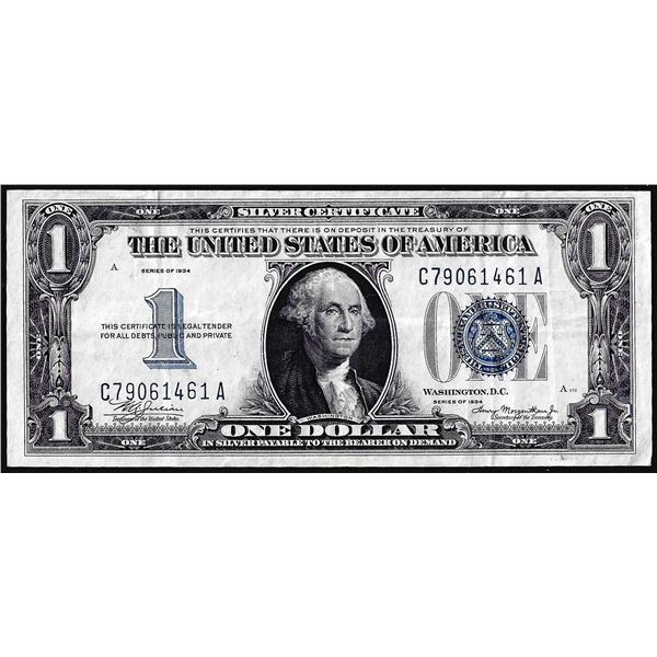 1934 $1 Funnyback Silver Certificate Note
