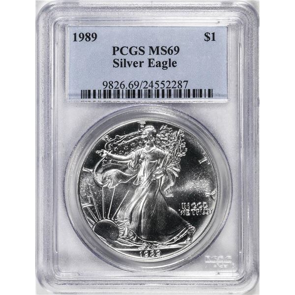 1989 $1 American Silver Eagle Coin PCGS MS69