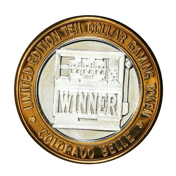 .999 Silver Colorado Belle Laughlin, Nevada $10 Casino Limited Edition Gaming Token.