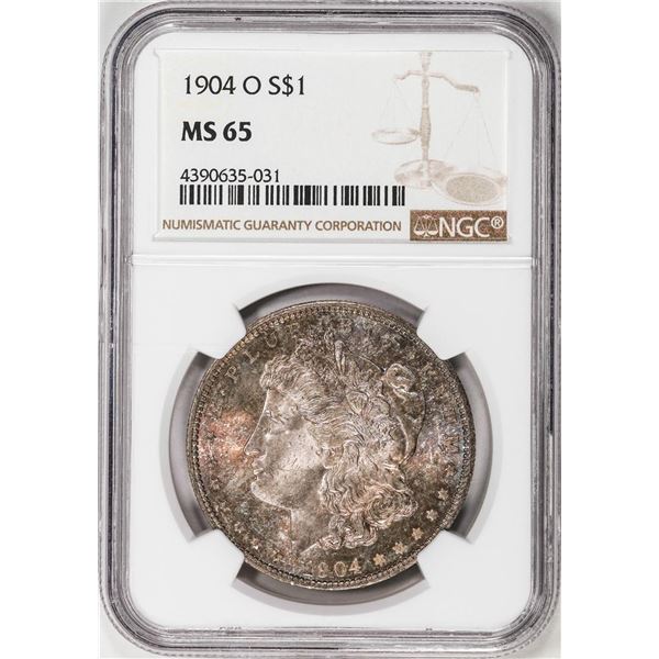 1904-O $1 Morgan Silver Dollar Coin NGC MS65 Nice Toning