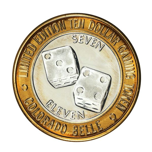 .999 Silver Colorado Belle Laughlin, Nevada $10 Casino Limited Edition Gaming Token.