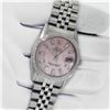 Image 3 : Rolex Men's Stainless Steel Pink MOP Baguette Diamond Datejust Wristwatch