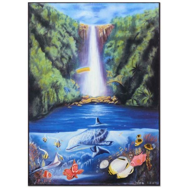 David Zion "Rain Fall" Limited Edition Mixed Media On Paper