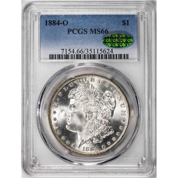 1884-O $1 Morgan Silver Dollar Coin PCGS MS66 CAC