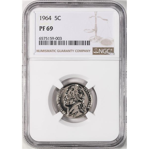 1964 Proof Jefferson Nickel Coin NGC PF69