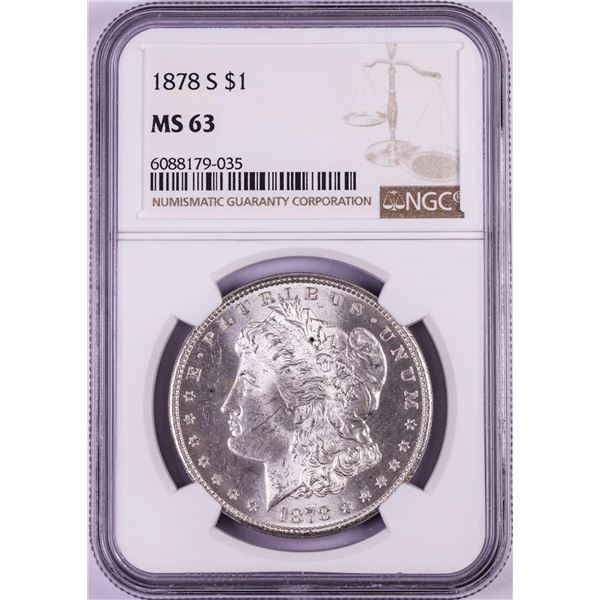 1878-S $1 Morgan Silver Dollar Coin NGC MS63