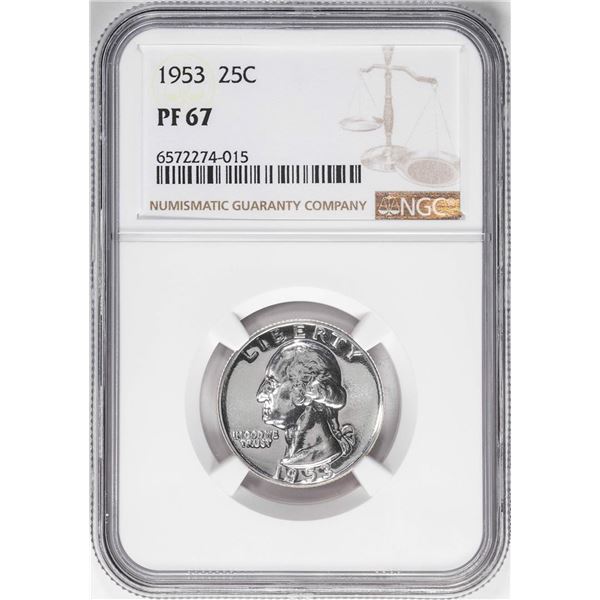 1953 Proof Washington Quarter Coin NGC PF67