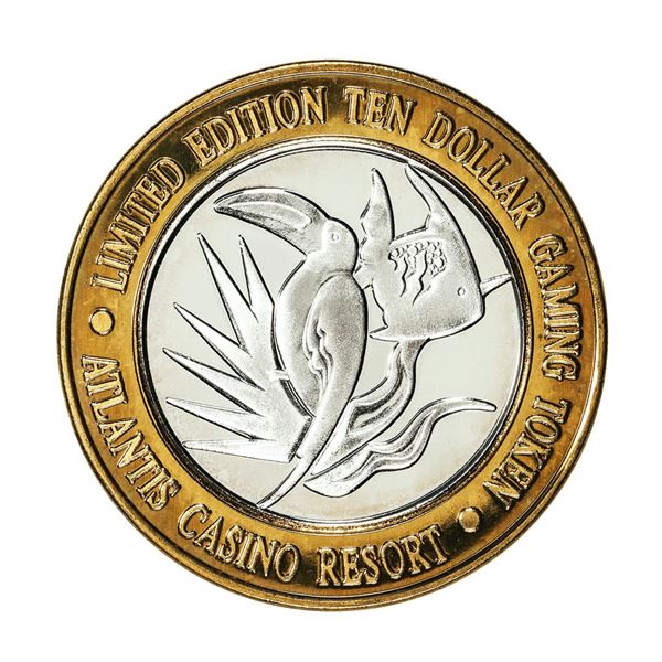 .999 Silver Atlantis Casino Resort Reno, NV $10 Casino Limited Edition Gaming Token