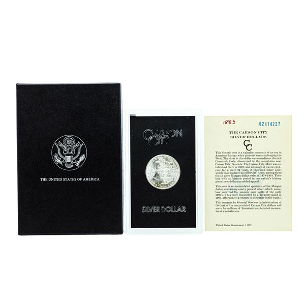 1882-CC $1 Morgan Silver Dollar Coin GSA Hoard w/ Box & COA