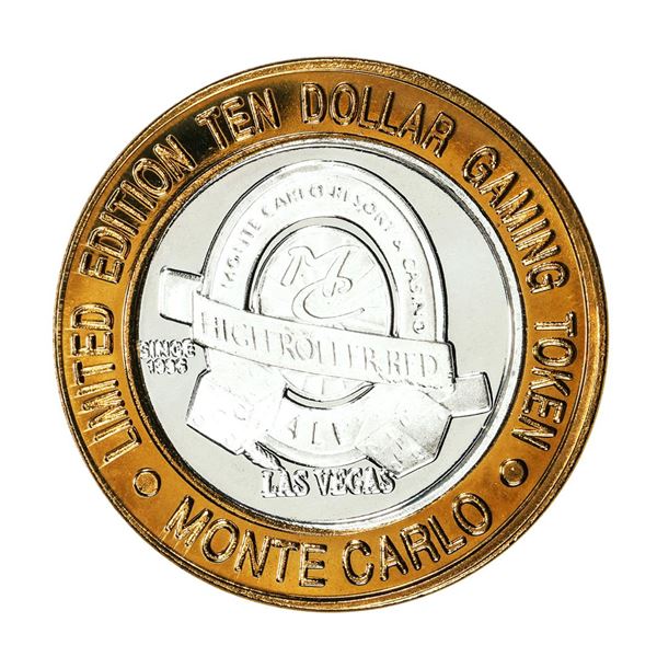 .999 Silver Monte Carlo Resort & Casino Las Vegas $10 Limited Edition Gaming Token