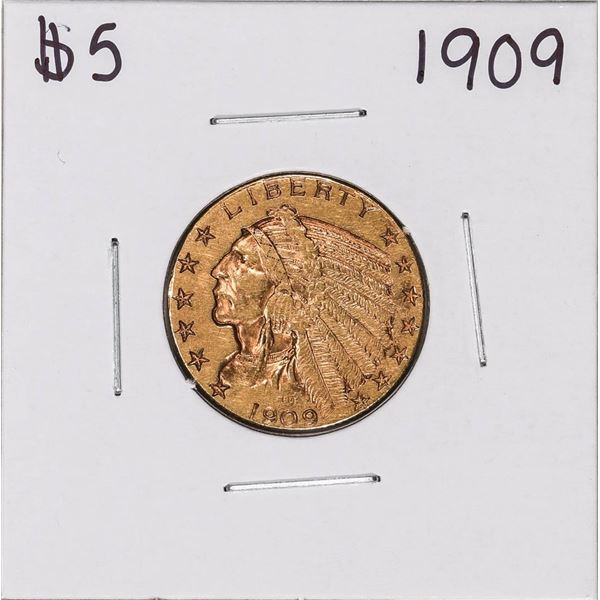 1909 $5 Indian Head Half Eagle Gold Coin
