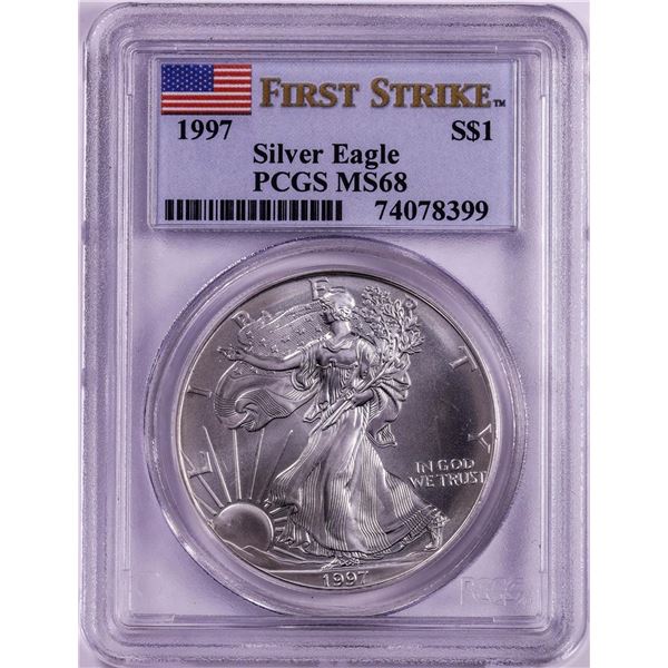 1997 $1 American Silver Eagle Coin PCGS MS68 First Strike