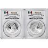 Image 1 : Lot of (2) 2018-Mo Mexico Proof 1/2 oz Silver Libertad Coins PCGS PR70DCAM