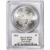 Image 2 : 2012 $1 American Silver Eagle Coin PCGS MS70 First Strike John Mercanti Signature