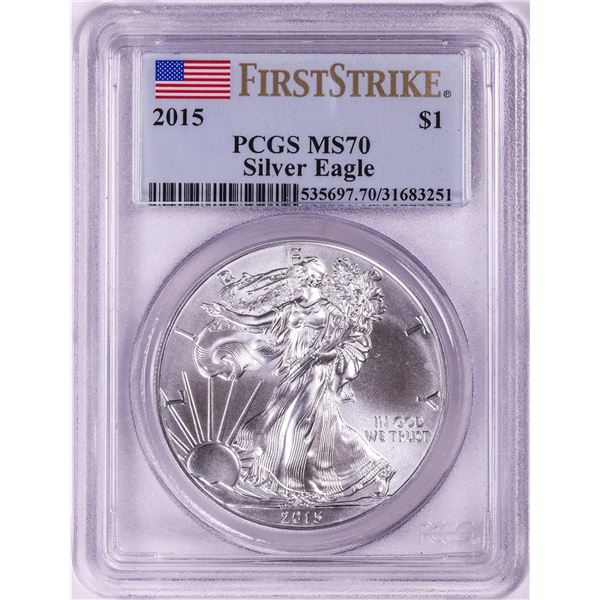 2015 $1 American Silver Eagle Coin PCGS MS70 First Strike