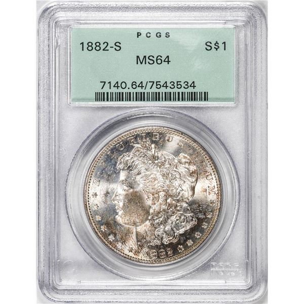 1882-S $1 Morgan Silver Dollar Coin PCGS MS64 Old Green Holder