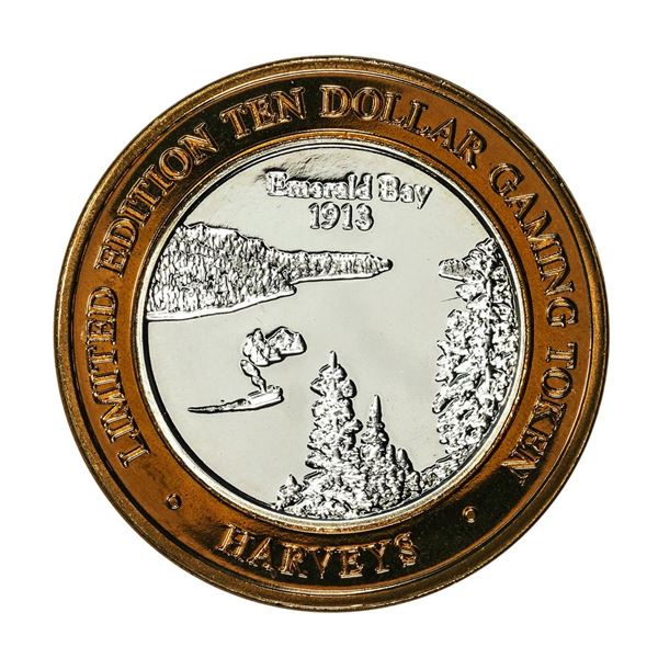 .999 Silver Harvey's Lake Tahoe, Nevada $10 Casino Limited Edition Gaming Token