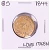 Image 1 : 1844 $5 Liberty Head Half Eagle Love Token Coin Pin