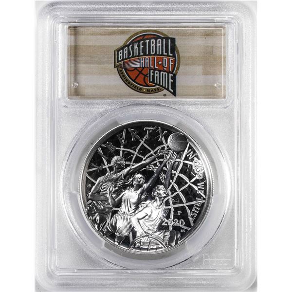 2020-P $1 Basketball Hall of Fame Proof Silver Dollar Coin PCGS PR70DCAM FDOI
