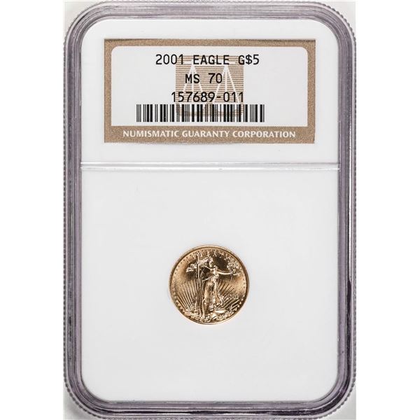 2001 $5 American Gold Eagle Coin NGC MS70