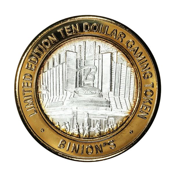 .999 Silver Binion's Las Vegas, NV $10 Casino Limited Edition Gaming Token