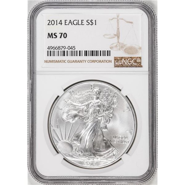 2014 $1 American Silver Eagle Coin NGC MS70