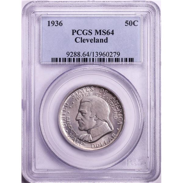 1936 Cleveland Commemorative Half Dollar Silver Coin PCGS MS64