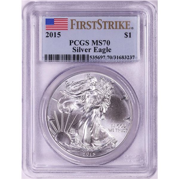 2015 $1 American Silver Eagle Coin PCGS MS70 First Strike