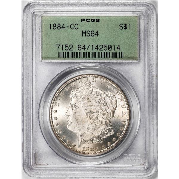 1884-CC $1 Morgan Silver Dollar Coin PCGS MS64 Old Green Holder
