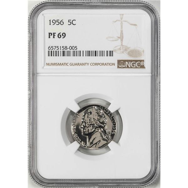 1956 Proof Jefferson Nickel Coin NGC PF69