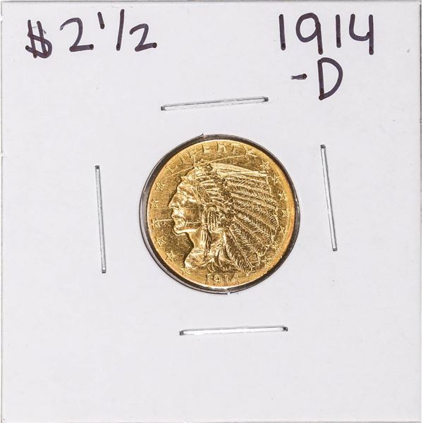 1914-D $2 1/2 Indian Head Quarter Eagle Gold Coin