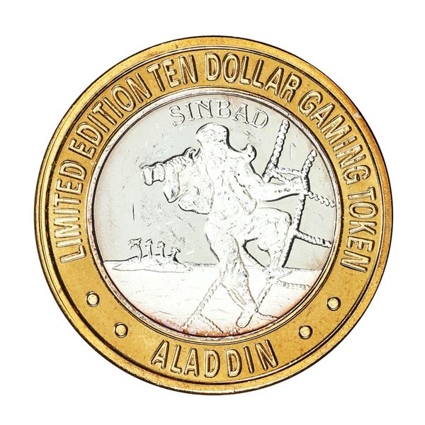 .999 Fine Silver Aladdin Resort & Casino Las Vegas $10 Limited Edition Gaming Token