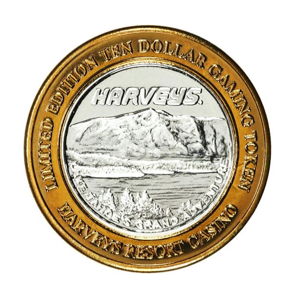 .999 Fine Silver Harvey's Lake Tahoe, Nevada $10 Limited Edition Gaming Token