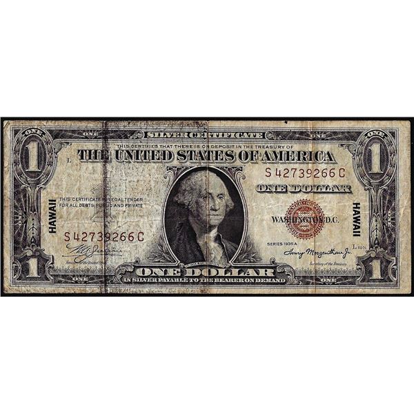 1935A $1 Hawaii WWII Emergency Issue Silver Certificate Note