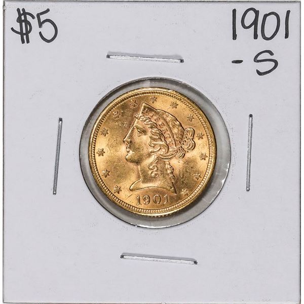 1901-S $5 Liberty Head Half Eagle Gold Coin