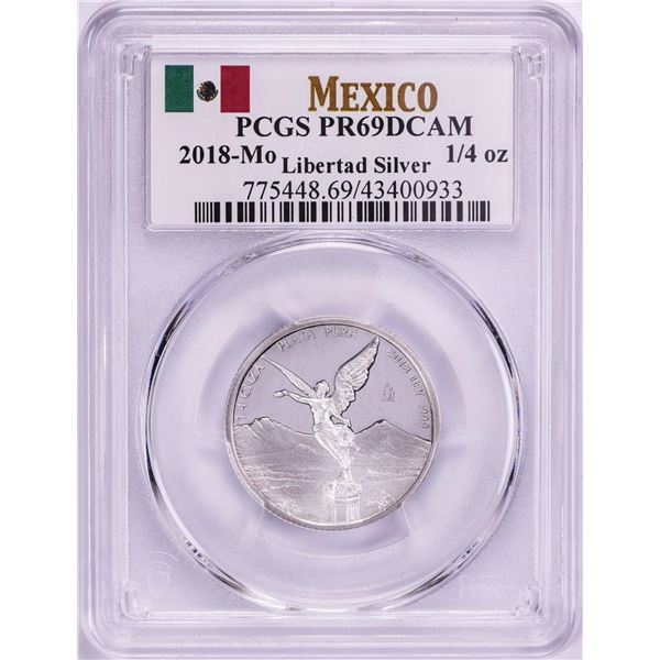 2018-Mo Mexico Proof 1/4 oz Silver Libertad Coin PCGS PR69DCAM
