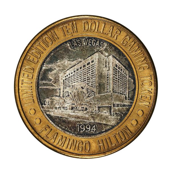 .999 Silver Flamingo Hilton Las Vegas, Nevada $10 Casino Limited Edition Gaming Token