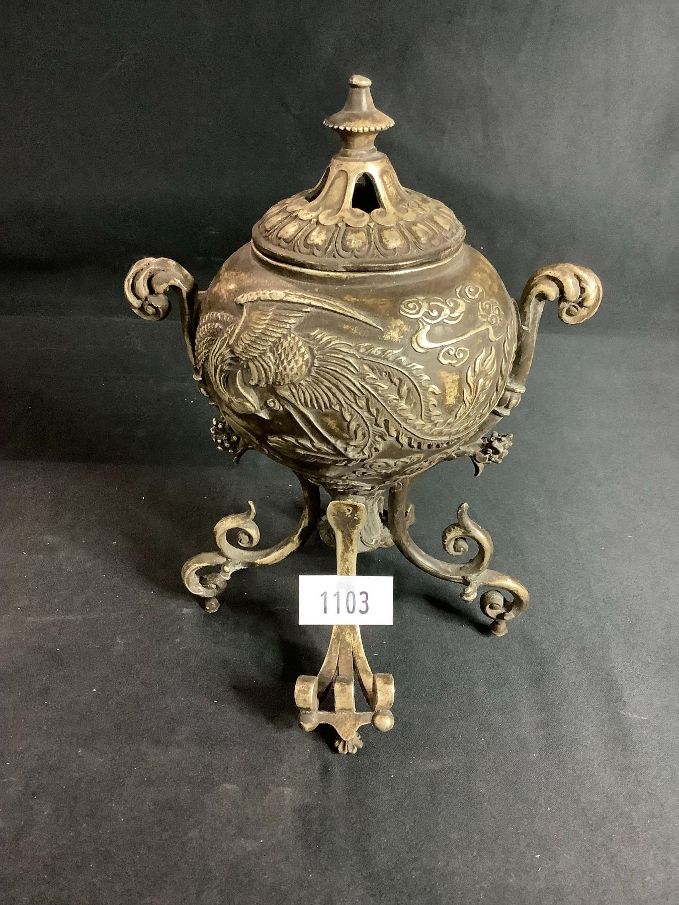 TRI-FOOT INCENSE BURNER 'PHOENIX NIRVANA'