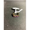 Image 1 : 9KT GOLD 3 STONE AMETHYST RING SIZE 7