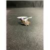 Image 1 : 9KT GOLD HALO CZ RING SIZE 6
