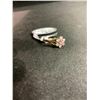 Image 2 : 9KT GOLD HALO CZ RING SIZE 6