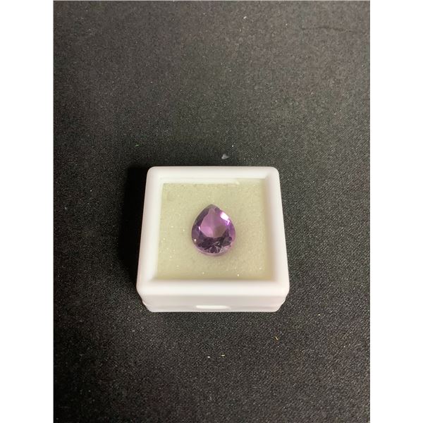 NATURAL AMETHYST 4.00 CT, 1.44 X 9.25 X 6.84 MM, PEAR CUT, LOUPE CLEAN, BRAZIL, UNTREATED