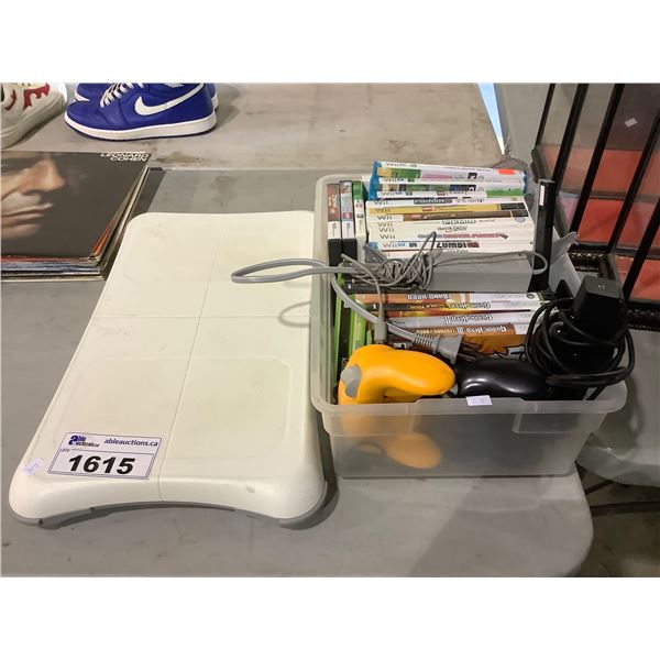 ASSORTED WII, DS, WII U, AND XBOX 360 GAMES, GAMECUBE CONTROLLERS, AND MORE