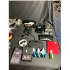 Image 1 : ASSORTED ITEMS: IRIG 2, DANIER LEATHER PASSPORT HOLDER, SUNGLASSES, BUSHNELL BINOCULARS, & MORE