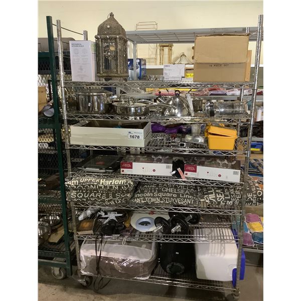 WEIGHTS, BEDDING RELATED ITEMS, COOLER, SCALE, BOOTS SIZE 7, JA HENCKELS COOKWARE, THROW PILLOWS,