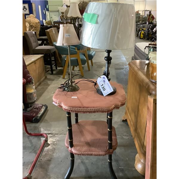 2 LAMPS AND 2 TIER END TABLE