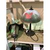 Image 2 : FLORAL PATTERNED TABLE LAMP & HANGING LIGHT FIXTURE, AND WALL LIGHT