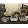 Image 1 : ASSORTED CRYSTAL ASHTRAYS, PINWHEEL CRYSTAL CONTAINER, CIGAR CUTTER, & MORE